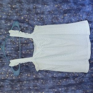 🍂3/$10 Old Navy Y2K Ruffle Sweetheart Tank in Teal/White Geometric Pattern